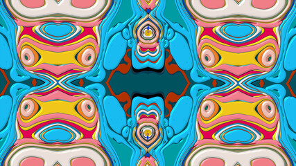 Abstract colorful psychedelic mandala kaleidoscope background pattern for a summer music festival