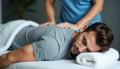 Man receiving massage therapy