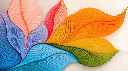 Vibrant Abstract Paper Art with Colorful Curved Layers Creating a Dynamic and Modern Design