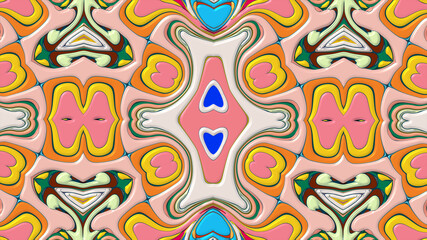 Abstract colorful psychedelic mandala kaleidoscope background pattern for a summer music festival