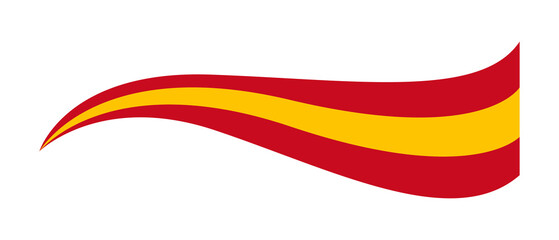 Spain flag PNG, Spanish flag tricolor curvy design, spanish wavy flag on transparent background