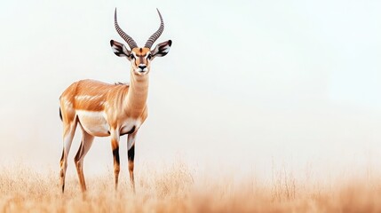 Fototapeta premium Antelope standing in the wild, with space for copy