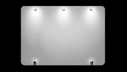 Mockup board isolated with white highlights, png