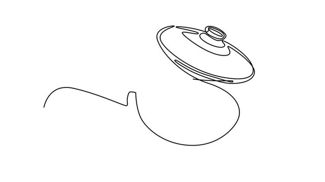 Kitchen tool concept. Single line draw design. Full length animation illustration. High quality 4k footage.