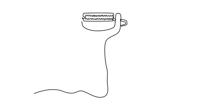 Kitchen tool concept. Single line draw design. Full length animation illustration. High quality 4k footage.