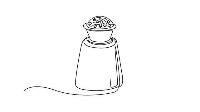 Kitchen tool concept. Single line draw design. Full length animation illustration. High quality 4k footage.