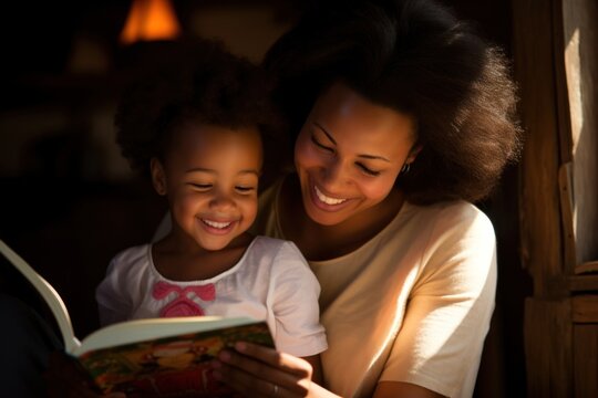 Mother and toddler reading child adult. - Powered by Adobe