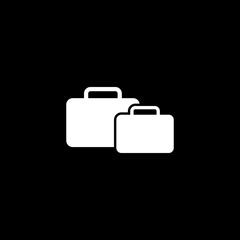 Suitcase Icon isolated on black background.