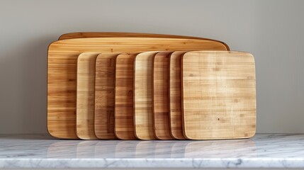 Stack of  Bamboo Cutting Boards