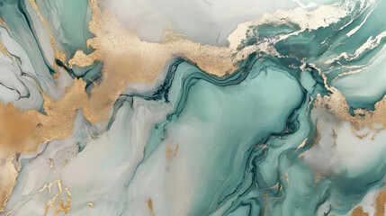 Fototapeta premium Abstract Marble Background with Teal and Gold