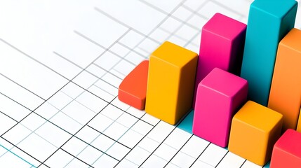 Vibrant multiline chart layered over a detailed bar graph set against a crisp white background with grid lines showcasing a comprehensive data analysis and information visualization
