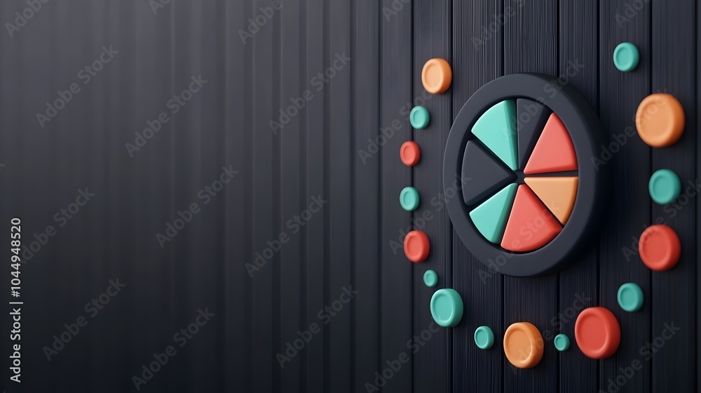 Poster Innovative 3D Business Data Dashboard Displaying Interactive Analytics and Big Data Insights to Support Marketing Strategy Planning and Customer Demand Forecasting