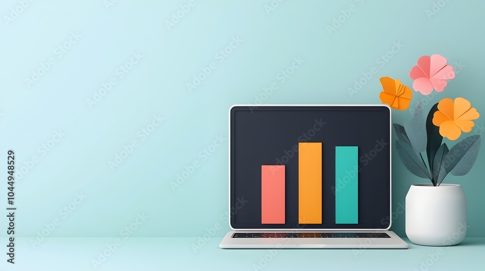 Poster Detailed 3D interactive business intelligence dashboard featuring advanced analytics and data visualization tools for analyzing customer demands and planning effective marketing strategies