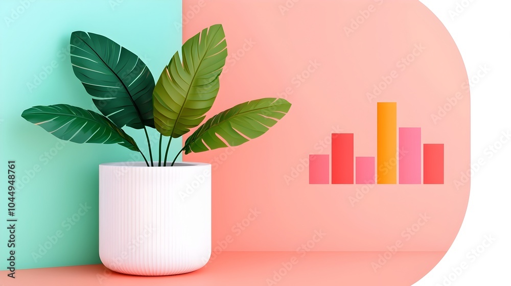 Fototapete Advanced 3D data dashboard providing comprehensive business intelligence leveraging big data to support strategic marketing planning and future forecasting