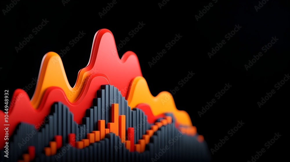 Poster Futuristic 3D Business Intelligence Dashboard with Dynamic Data Analytics Visualizations for Optimizing Marketing Strategy Planning and Forecasting Customer Demands Using Big Data Insights