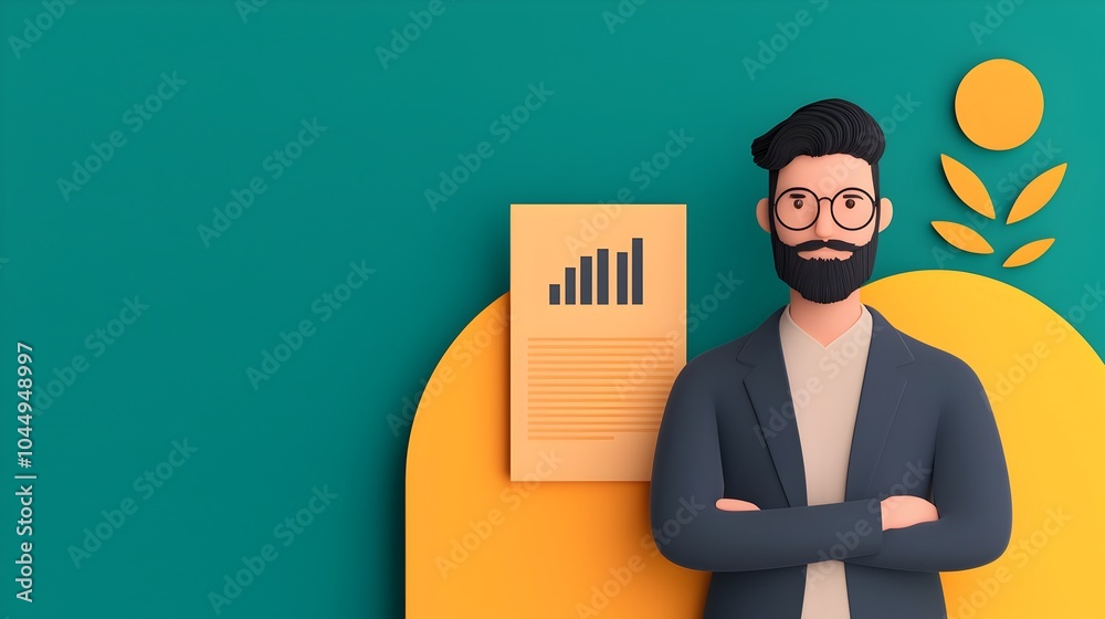 Poster Sophisticated 3D Business Dashboard Providing Advanced Data Visualizations and Insights for Strategic Marketing Planning and Customer Demand Forecasting