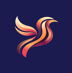 Obraz premium Abstract Bird in Flight with S-Shaped Body