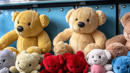 Sleek minimalist claw machine with clean lines and plush toys for a playful touch. 