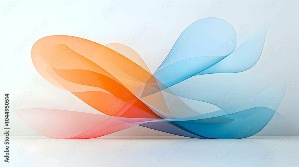 Poster Smooth Flowing Curved Lines with Soft Gradient Abstract Background Design   Minimalist Digital Artwork with Elegant Fluid Motions and Harmonious Composition