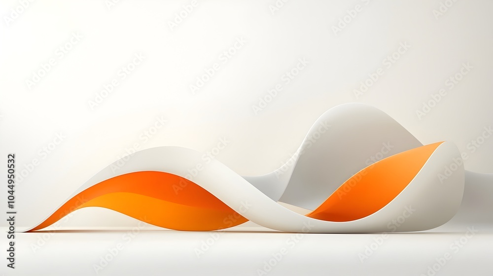 Poster Smooth flowing abstract background with soft gradient curves and lines creating a minimalist digital design with a sense of motion fluidity and visual harmony
