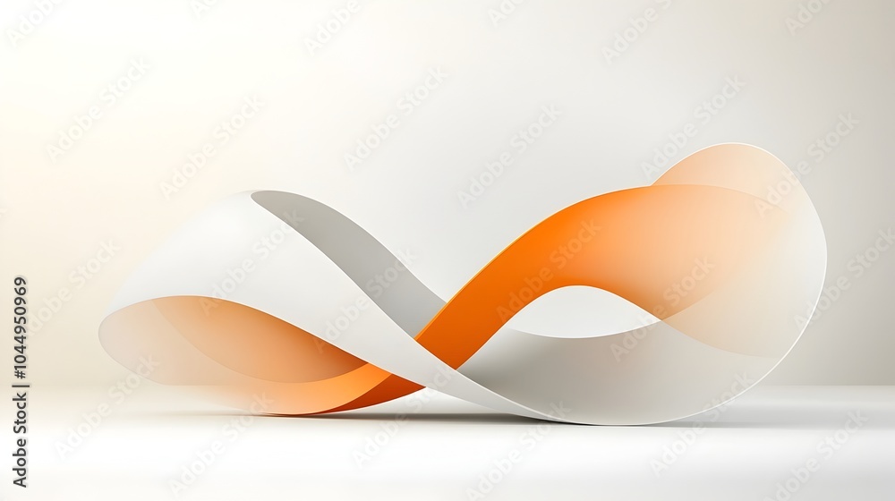Poster Elegant abstract composition featuring smooth curved lines blending with soft gradient backgrounds to create a modern fluid and visually striking design