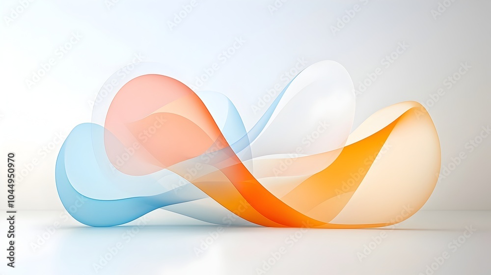 Aufkleber Smooth flowing abstract composition with curved lines seamlessly blending together in a soft gradient based background to create a modern fluid and elegant visual design
