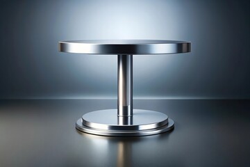 sleek silver podium with round base