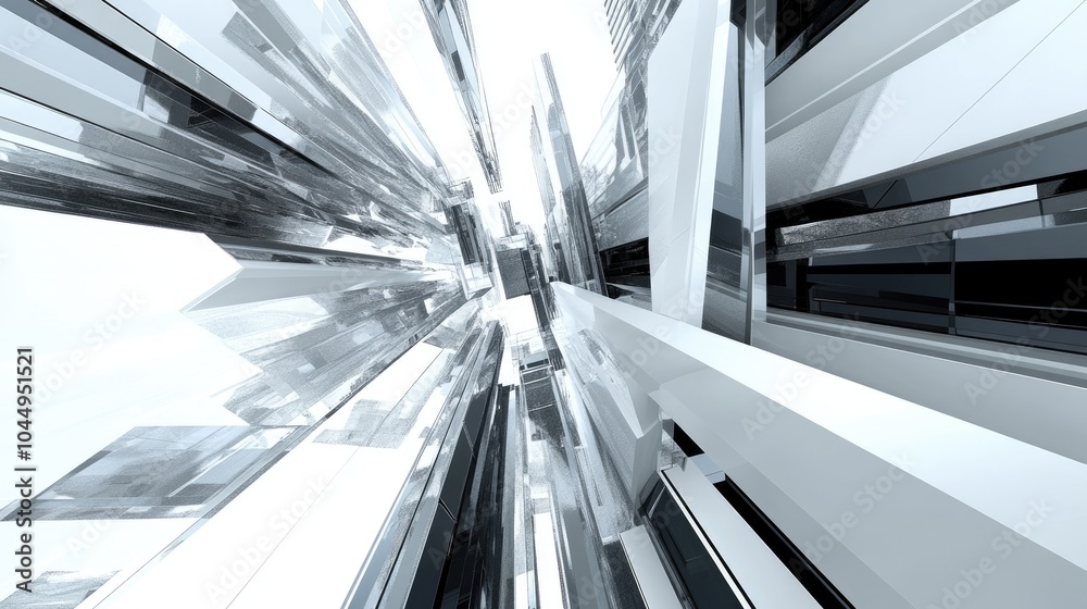 Poster abstract glass structures creating depth in space