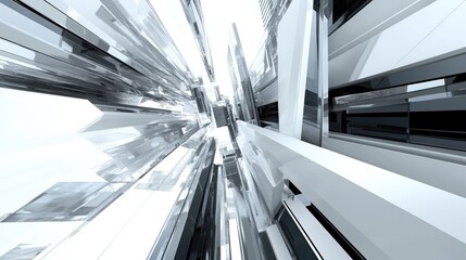 Obraz premium Abstract Glass Structures Creating Depth in Space