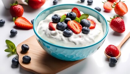 yogurt with muesli and berries