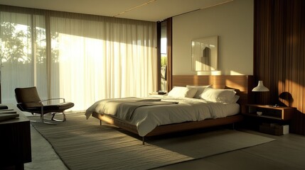 Modern Minimalist Bedroom with Natural Light