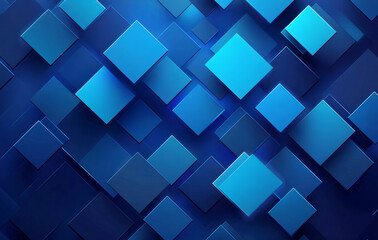 Futuristic design with overlapping moving blue squares on abstract background