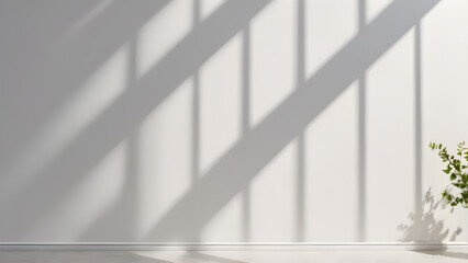 Obraz premium empty white room with shadow on the wall.