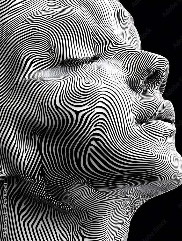 Poster captivating minimalist black and white art a stunning exploration of abstract human form through dyn
