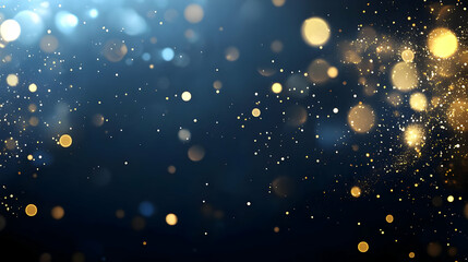 Abstract Background with Gold and Blue Bokeh