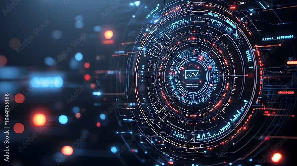 Aufkleber Futuristic and dynamic 3D polygonal backdrop with interconnected geometric shapes glowing data points and a modern digital feel representing the world of big data analytics and technology