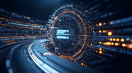 Polygonal Data Visualization Backdrop with Futuristic Interconnected Geometry and Glowing Data Points Representing the Dynamic World of Big Data Analytics and Digital Technology