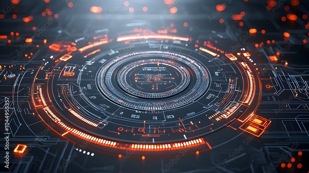 Poster Glowing polygonal backdrop featuring dynamic and interconnected geometric structures representing the flow of data and technological progress in a modern and sophisticated design