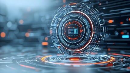 Futuristic abstract polygonal tech design with complex geometric shapes and patterns symbolizing the intersection of big data processing and emerging digital technologies in a conceptual 3D rendered