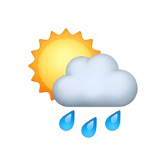 Fototapeta premium Sun Behind Rain Cloud Emoji 