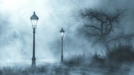 Haunting Foggy Landscape