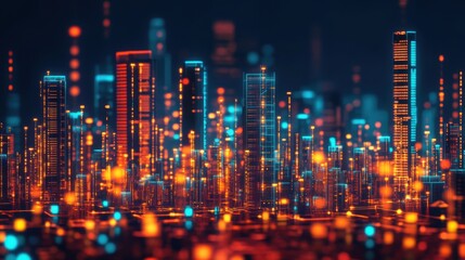 Low-Poly Smart City Skyline