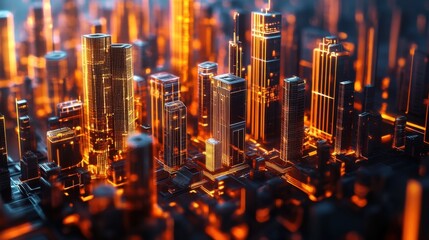 Low-Poly Smart City Skyline