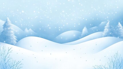 Winter background with snow and frosted landscape