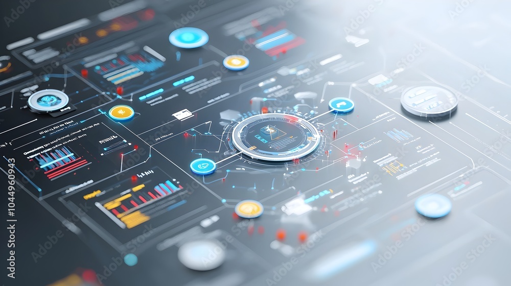 Fototapete Cutting Edge Business Intelligence Dashboard with Advanced Analytics and Insights Providing Comprehensive Data Visualization and Strategic Decision Making Support