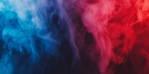 Close-up of Red and Blue Light Color Smoke for Abstract Backgrounds Generative AI