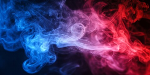 Close-up of Red and Blue Light Color Smoke for Abstract Backgrounds Generative AI