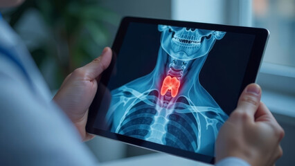 Computed tomography of the thyroid gland.