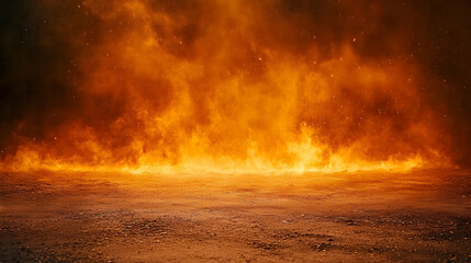 Fiery Abstract Background with Smoke and Sparks