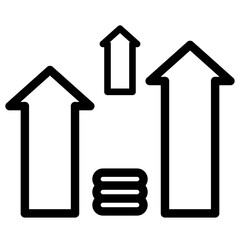 Income icon in black and transparent background